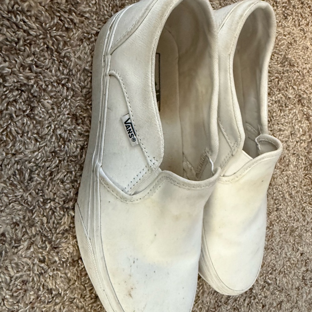 Vans Classic White Canvas Slip-Ons - Picture 2 of 8